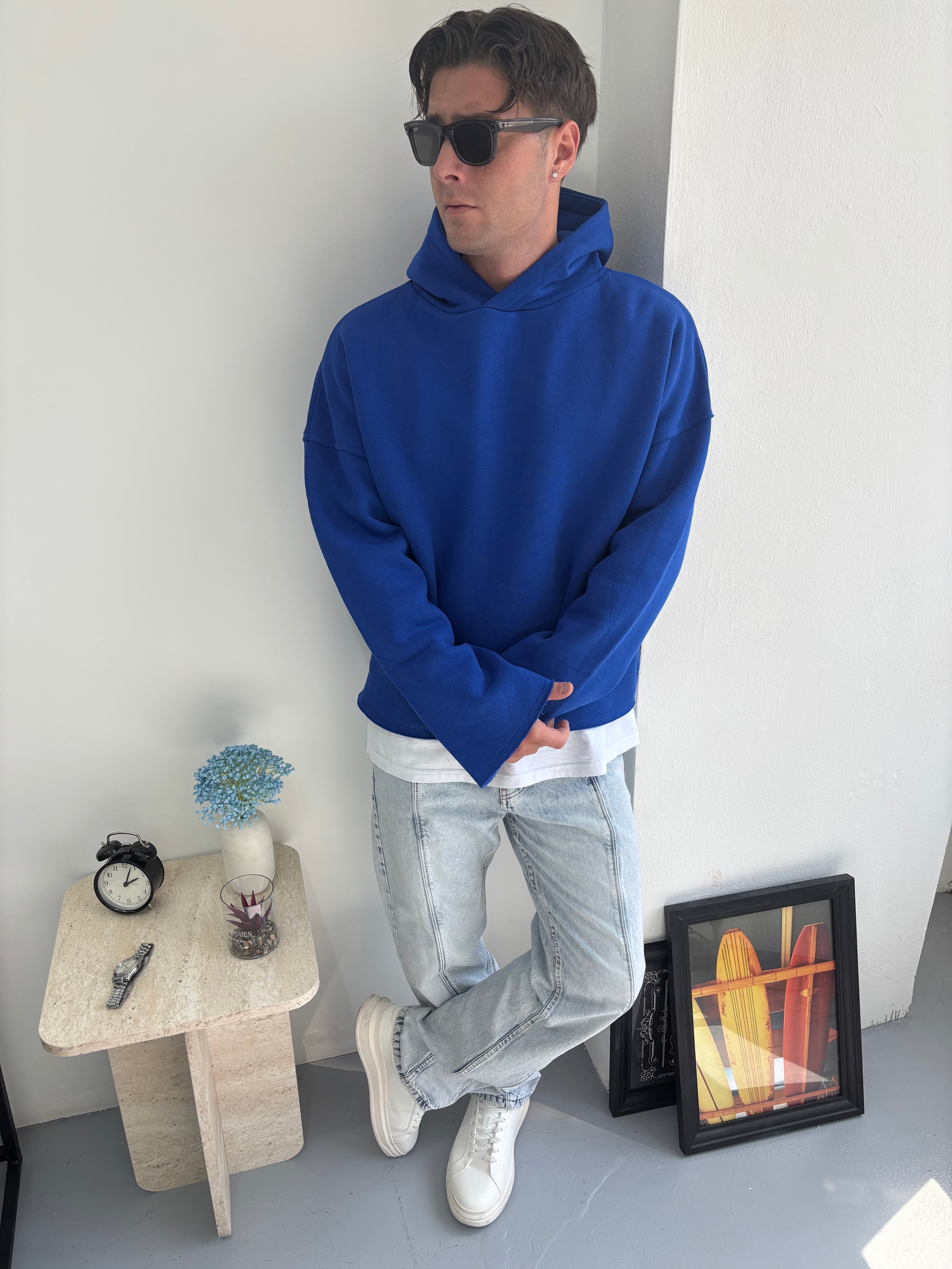 Üç İplik Kapüşonlu Oversize Sweatshirt