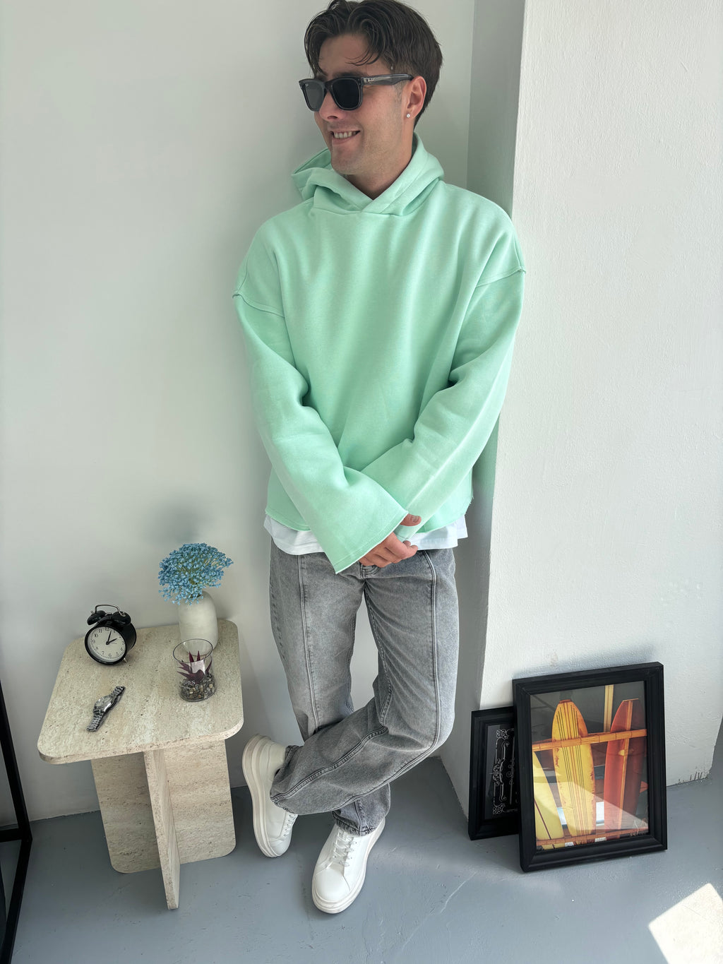 Üç İplik Kapüşonlu Oversize Sweatshirt