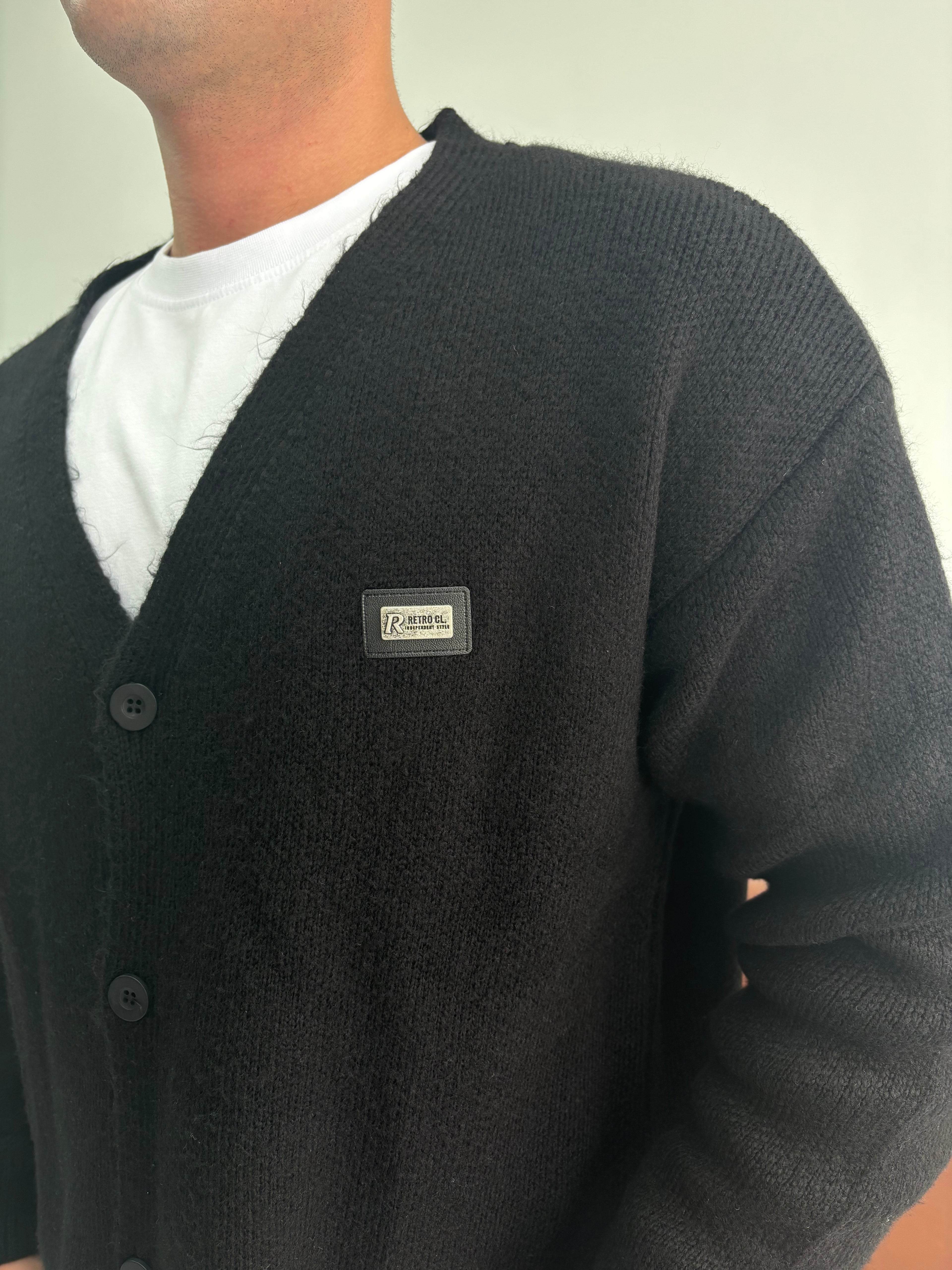 Basic Soft Relaxed Fit Nakış Detaylı Triko Hırka