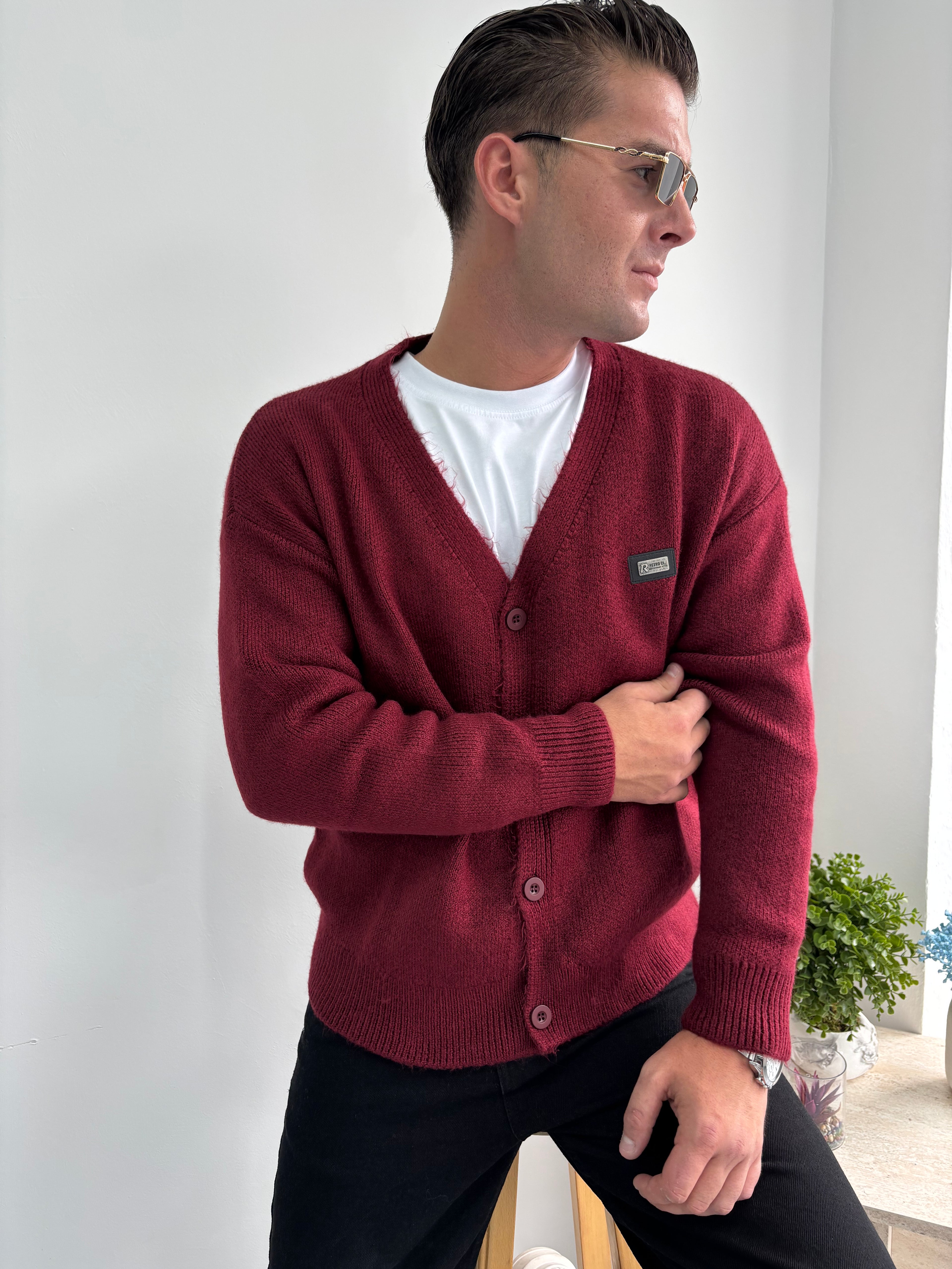 Basic Soft Relaxed Fit Nakış Detaylı Triko Hırka