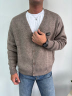 Basic Soft Relaxed Fit Nakış Detaylı Triko Hırka