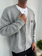 Basic Soft Relaxed Fit Nakış Detaylı Triko Hırka