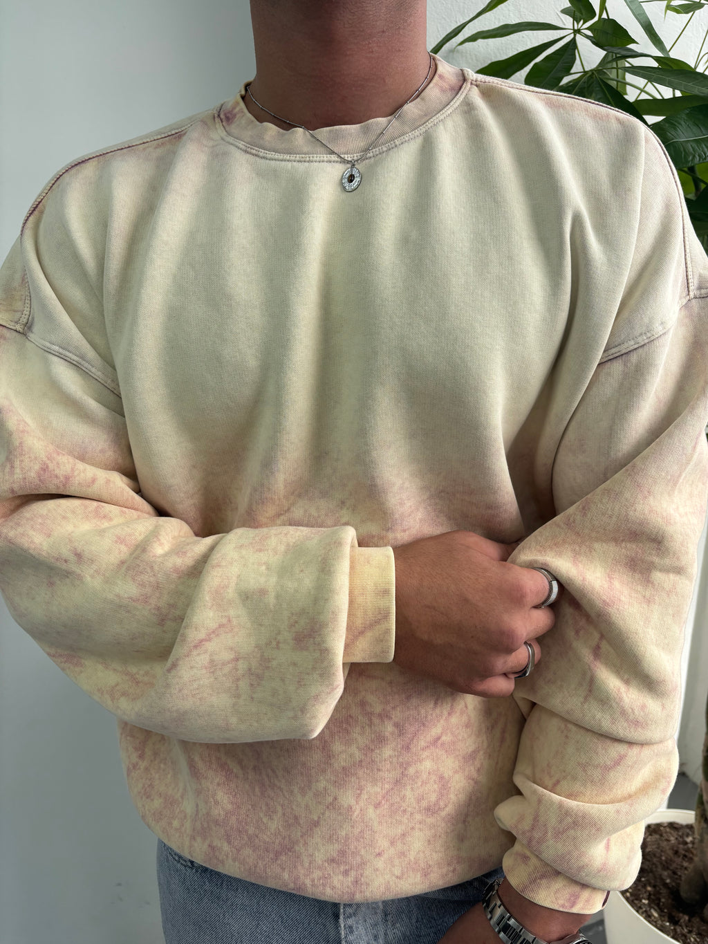 Sprey Yıkamalı Oversize Sweatshirt