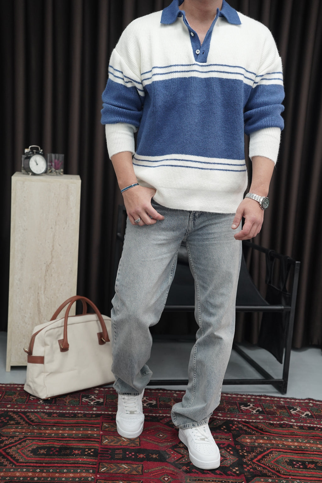 Parçalı Oversize Kazak