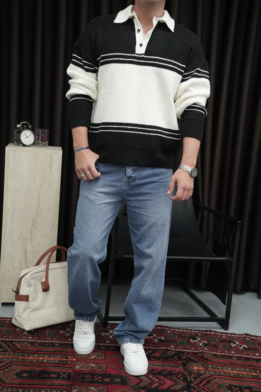 Parçalı Oversize Kazak