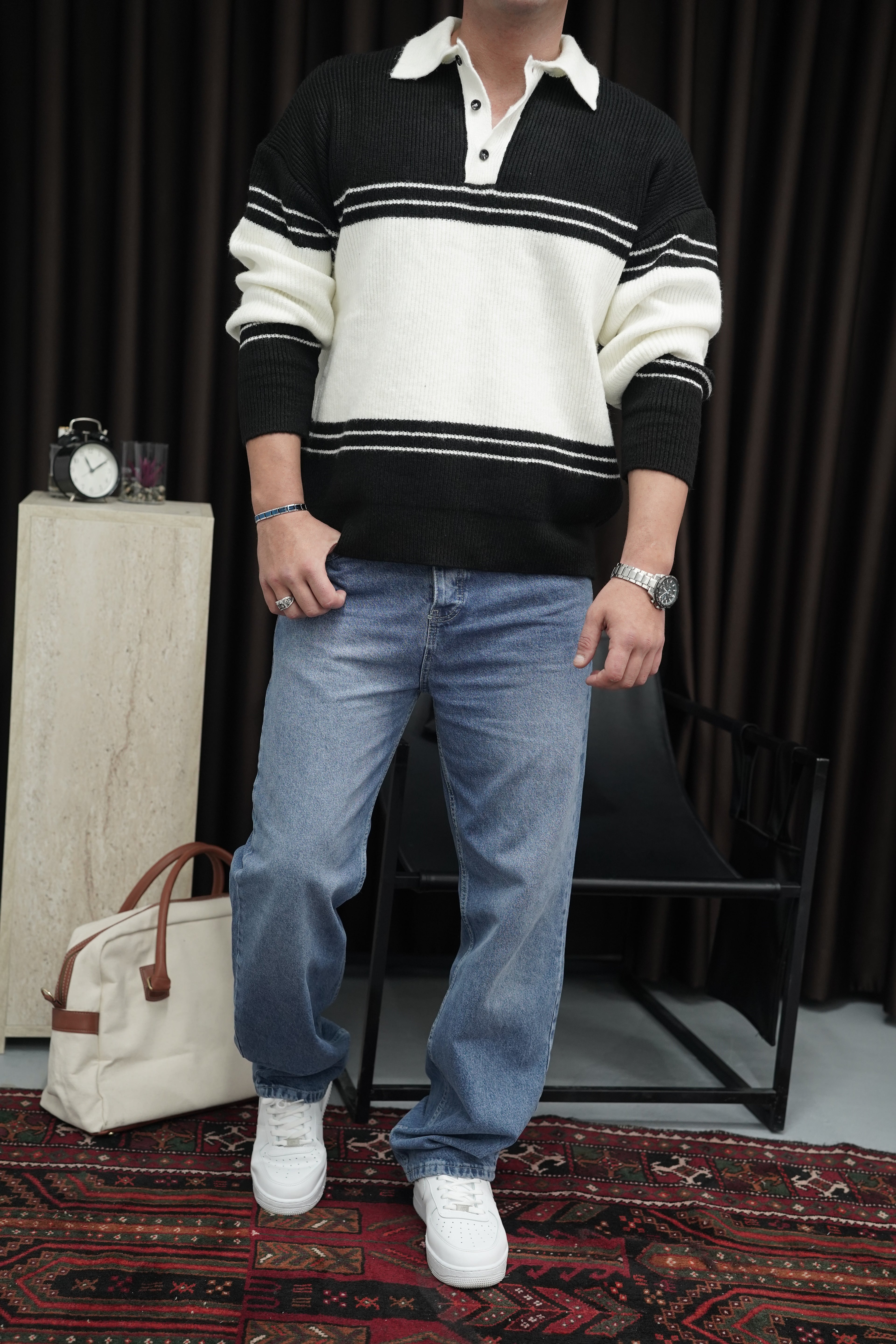 Parçalı Oversize Kazak