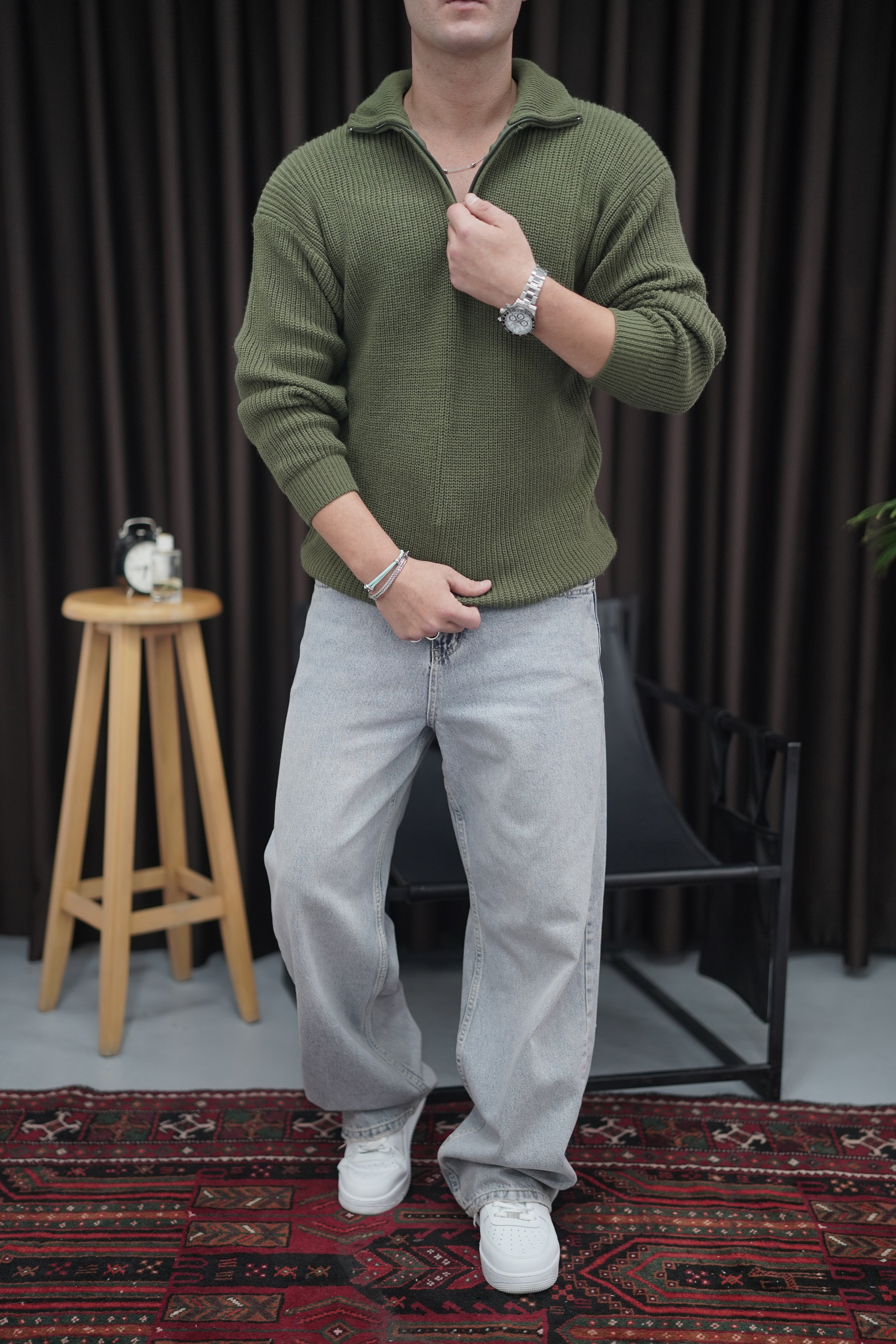 Yarım Fermuarlı Kazak