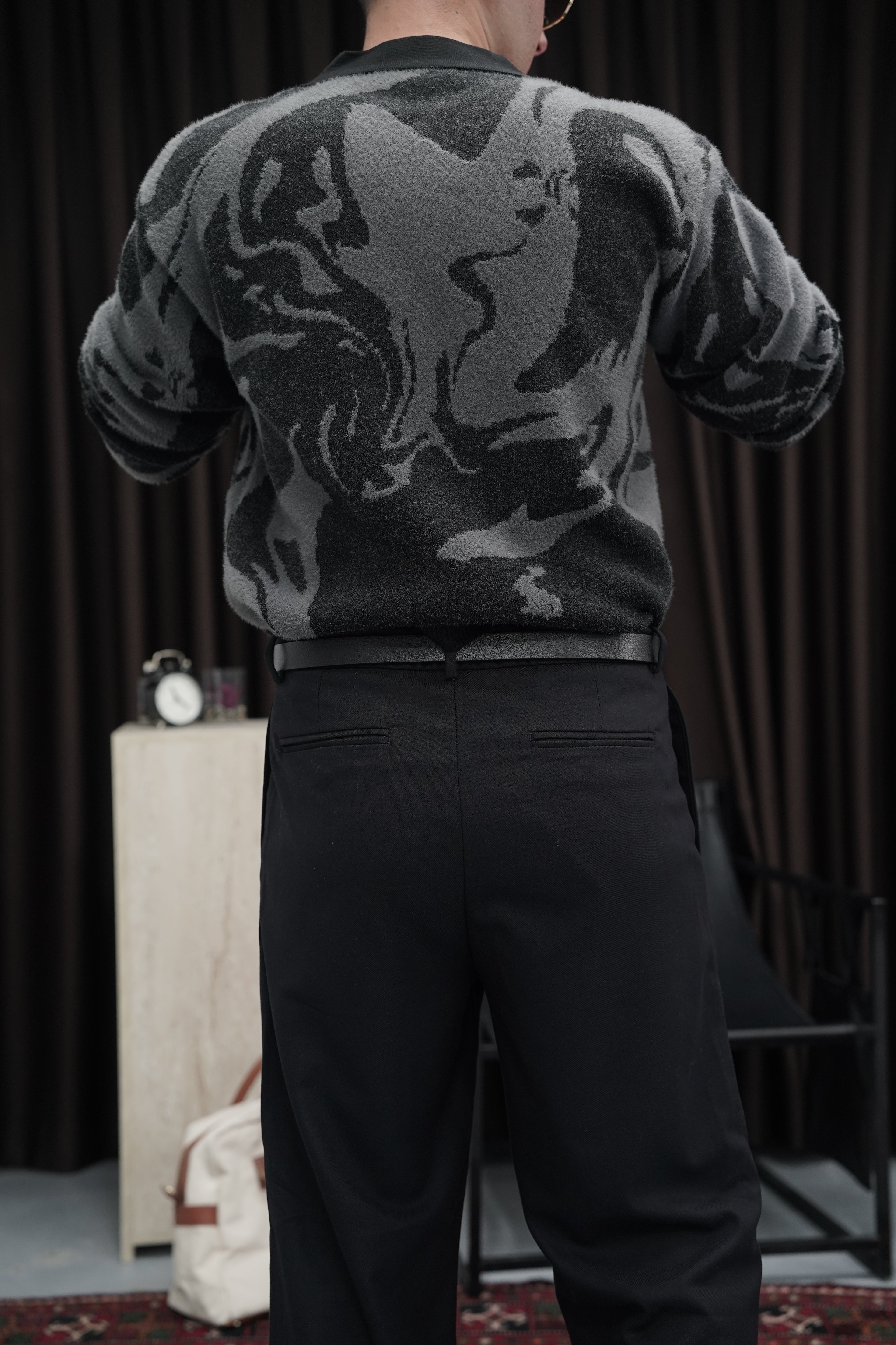 Oversize Desenli Kazak