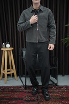 Çift Fermuarlı Kaşe Ceket