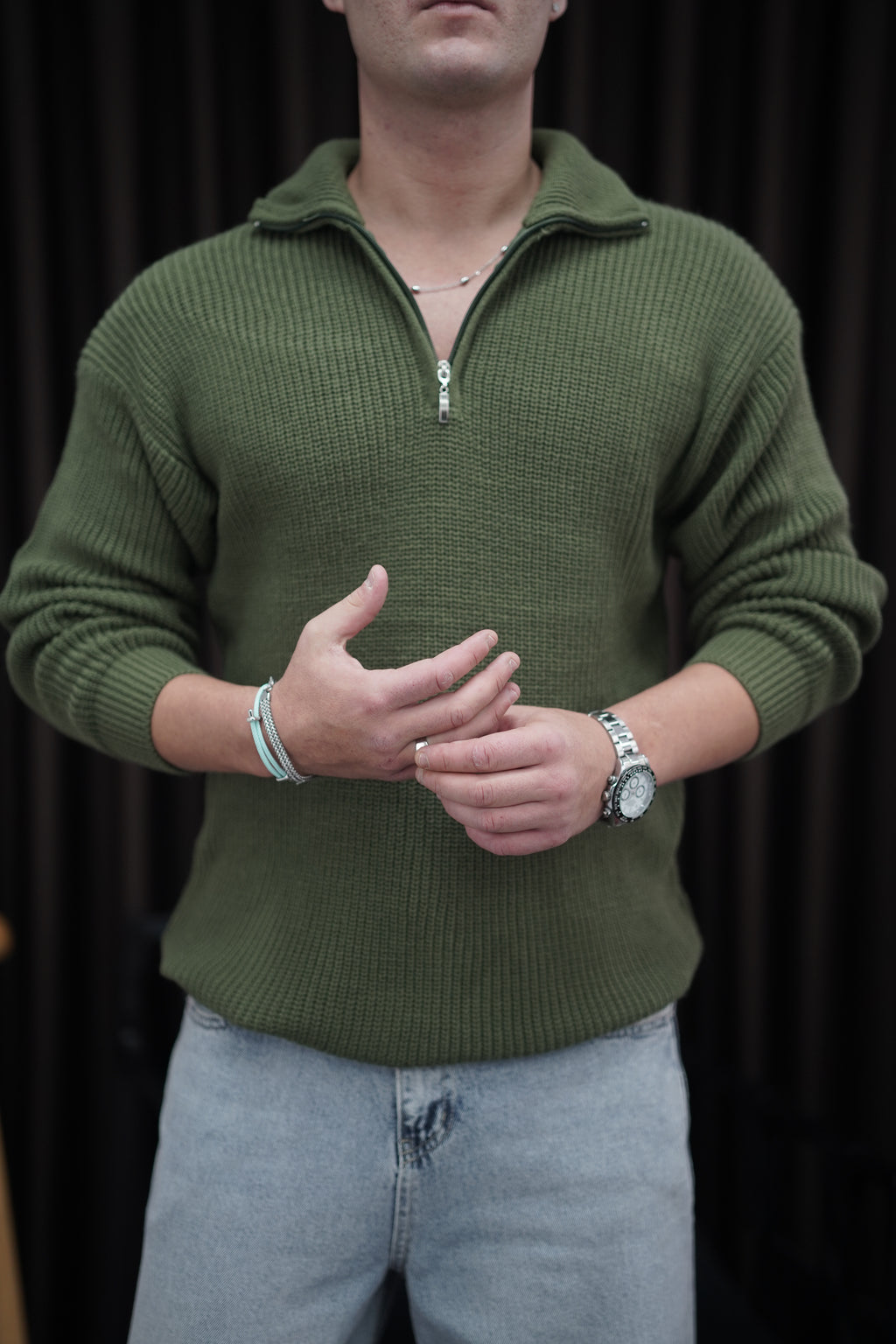 Yarım Fermuarlı Kazak