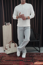 Çizgi Detaylı Triko Kazak