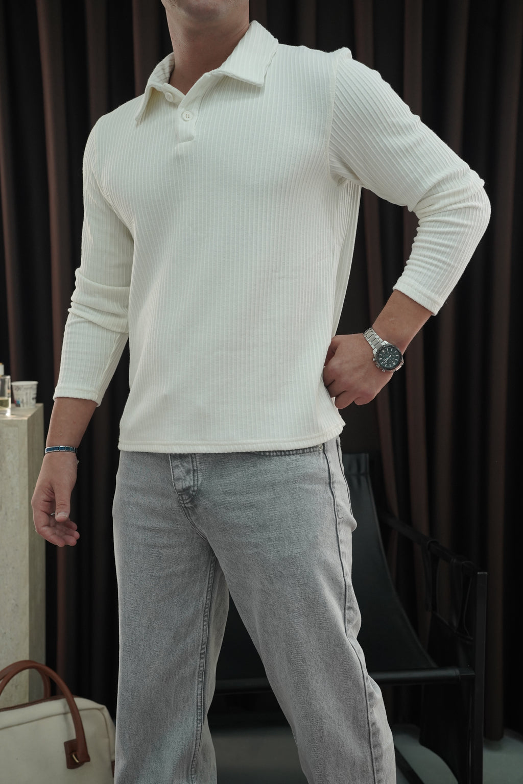 Bisiklet Yakalı Sweatshirt