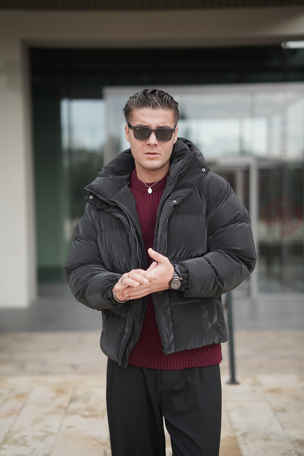 Kapşonlu Şişme Mont