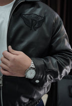 Nakış Detaylı Deri Ceket