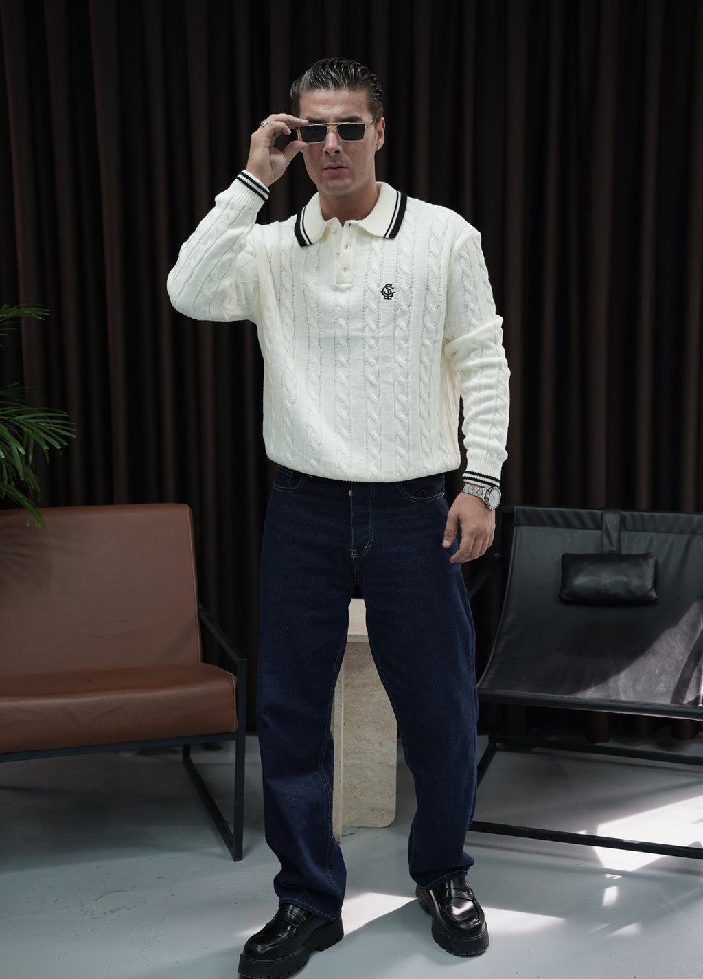 Saç Örgü Oversize Kazak