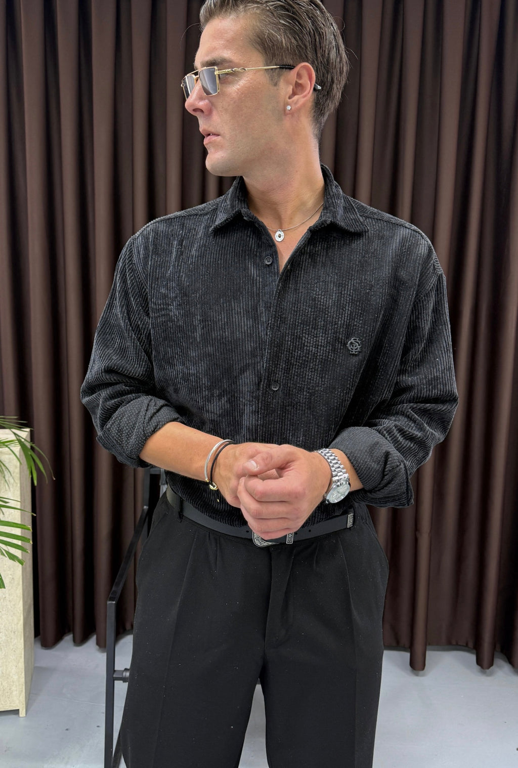 GST Oversize Kadife Gömlek