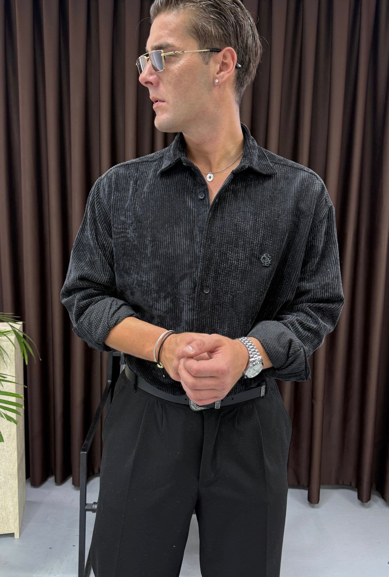 GST Oversize Kadife Gömlek