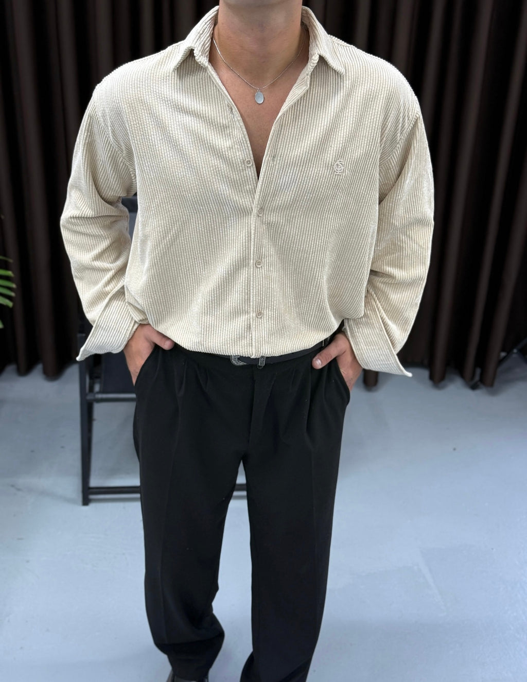 GST Oversize Kadife Gömlek