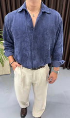 GST Oversize Kadife Gömlek