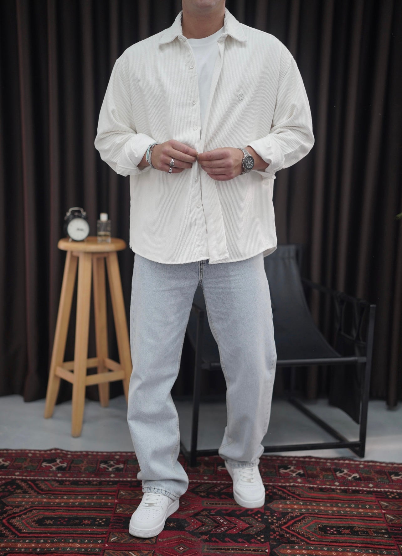 GST Oversize Kadife Gömlek