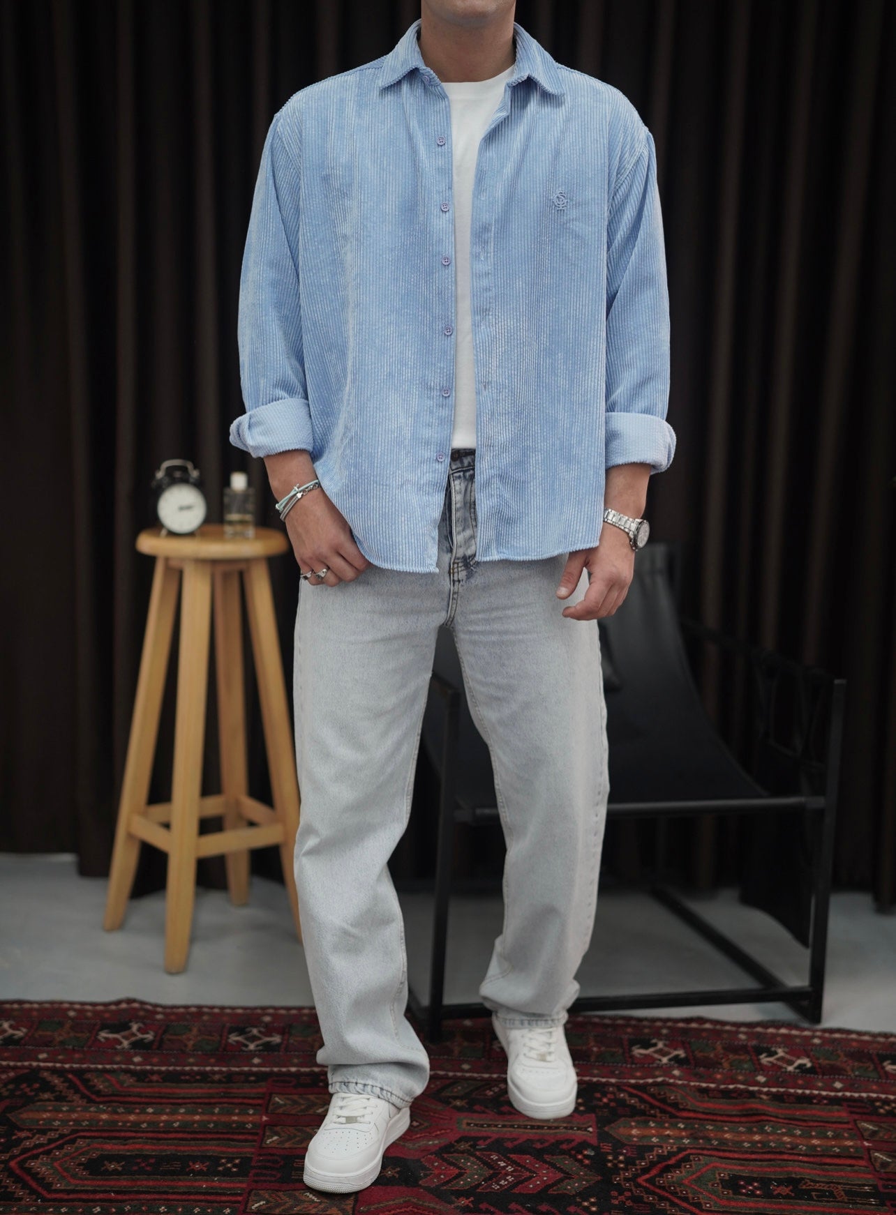 GST Oversize Kadife Gömlek