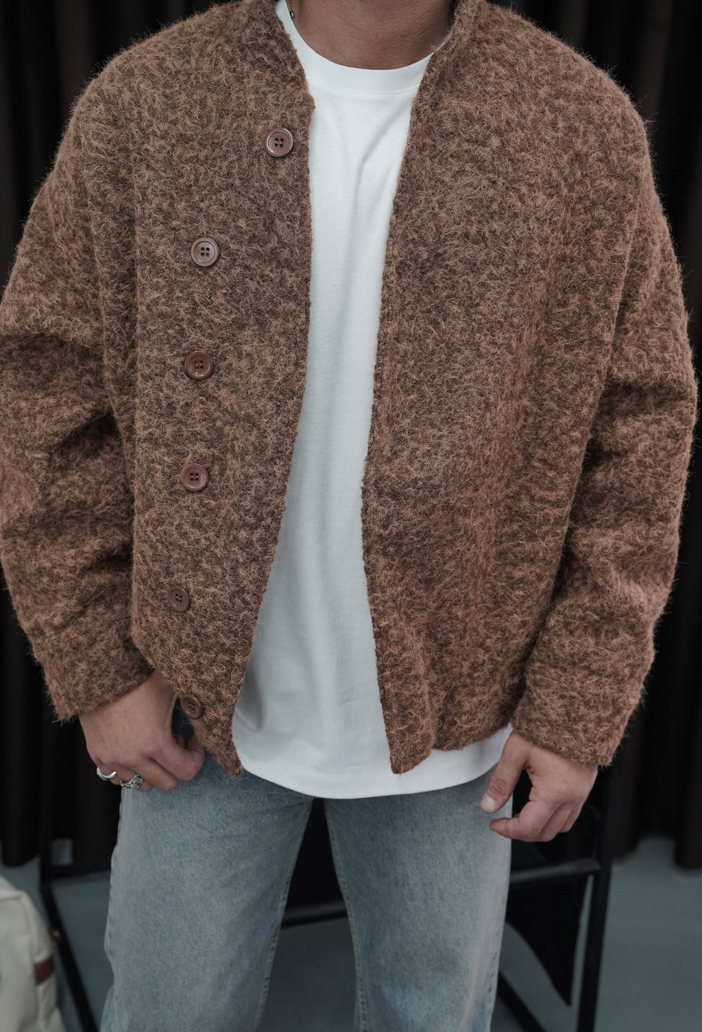 Düğmeli Kaşe Ceket