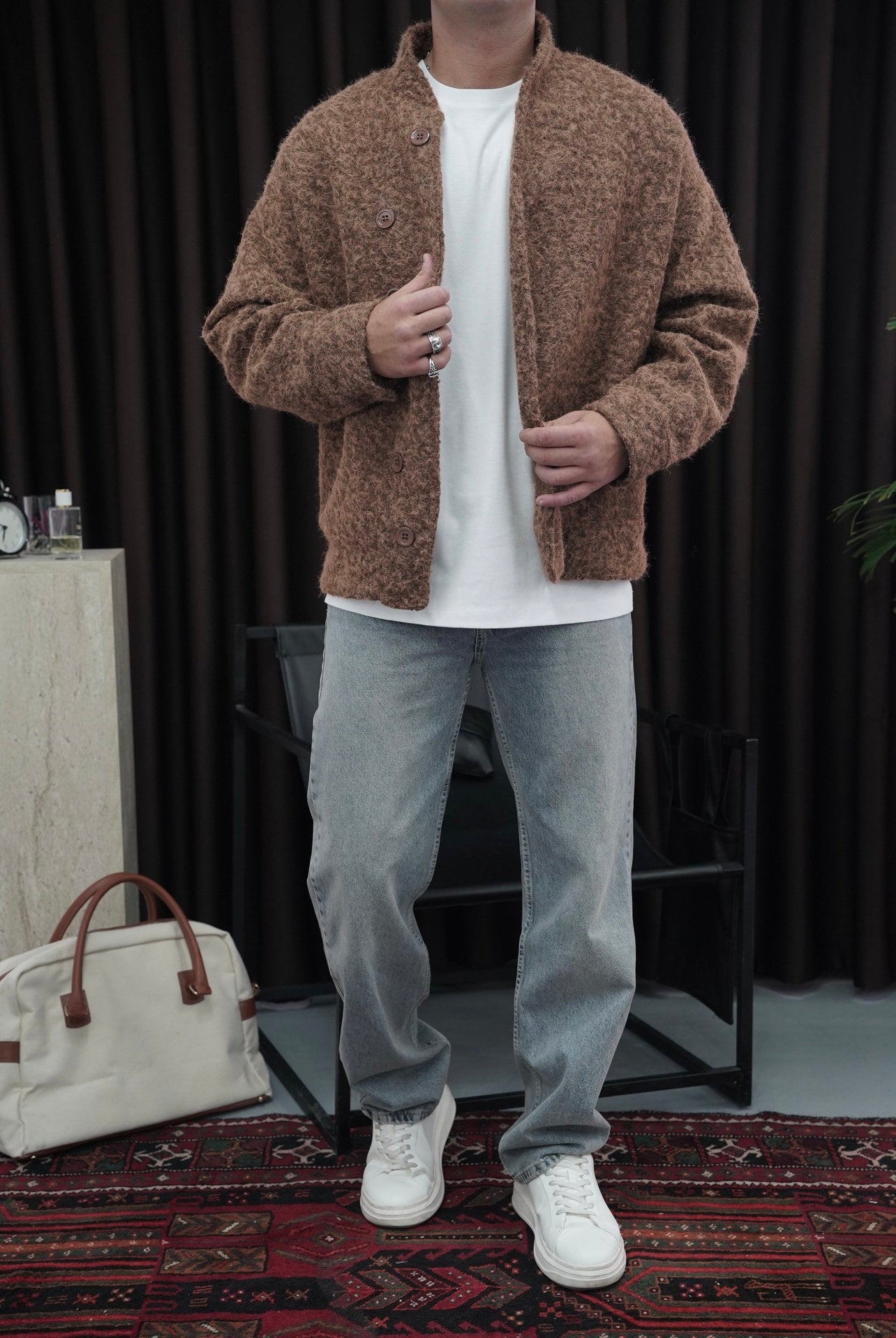 Düğmeli Kaşe Ceket