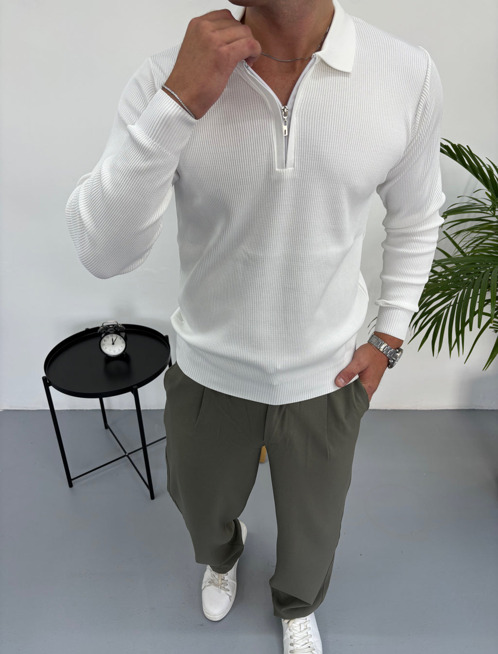 Yarım Fermuarlı Triko Kazak