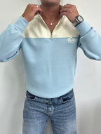 Yarım Fermuarlı Nakış Detaylı Oversize Sweatshirt