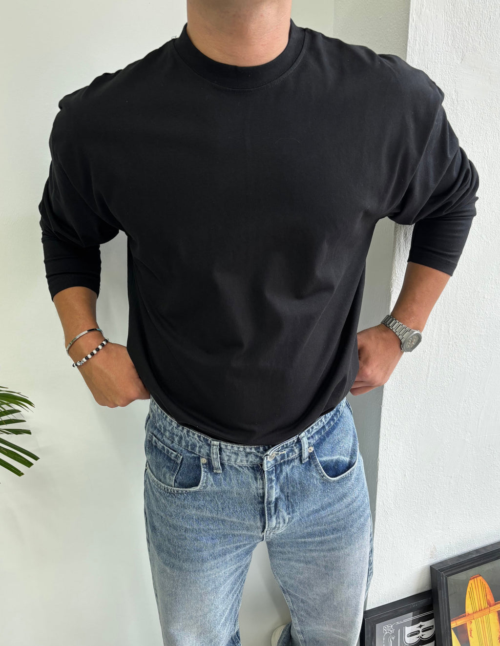 Basic Uzun Kollu Sweatshirt