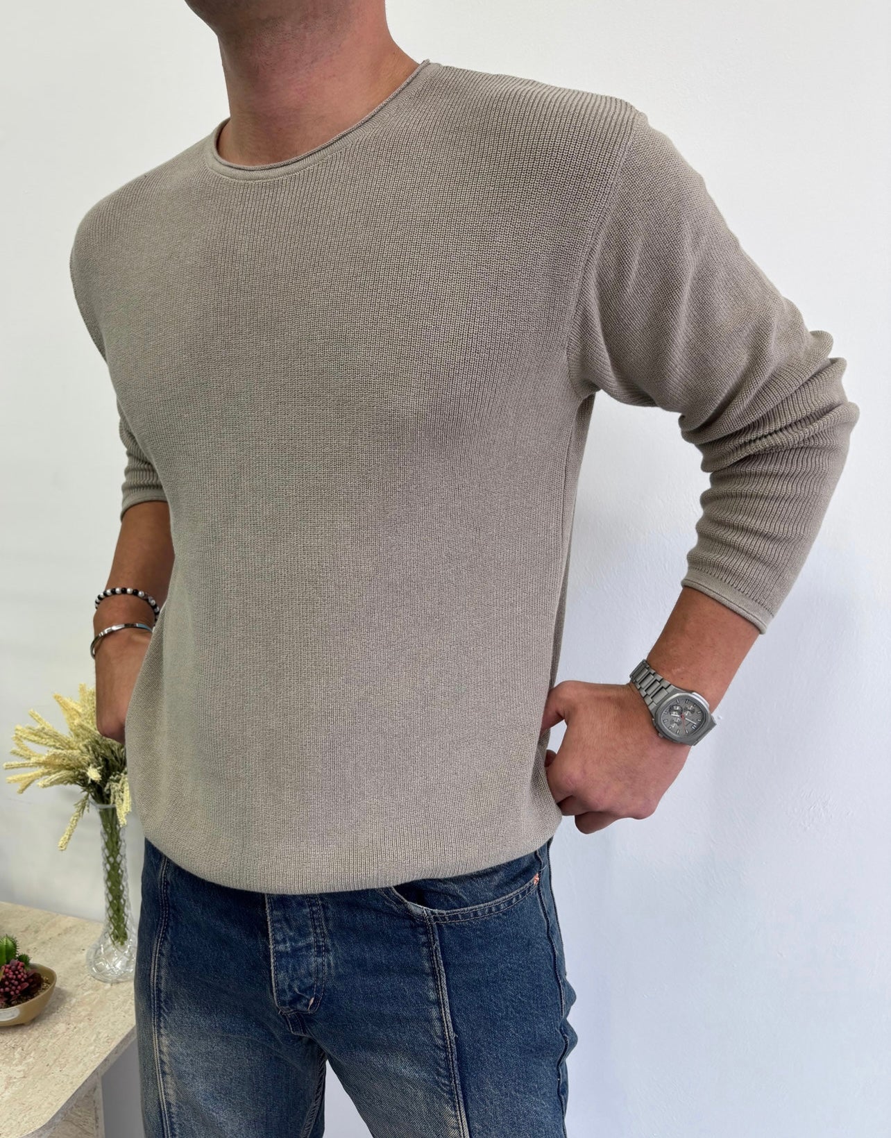 İnce Dokulu Basic Triko Kazak