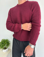 Bisiklet Yaka Kalın Örgü Triko Kazak