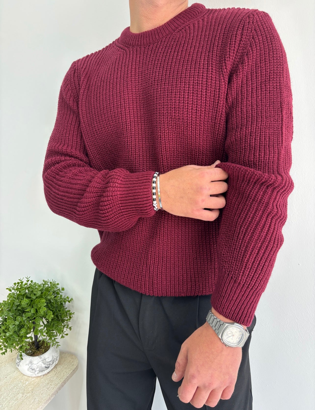 Bisiklet Yaka Kalın Örgü Triko Kazak