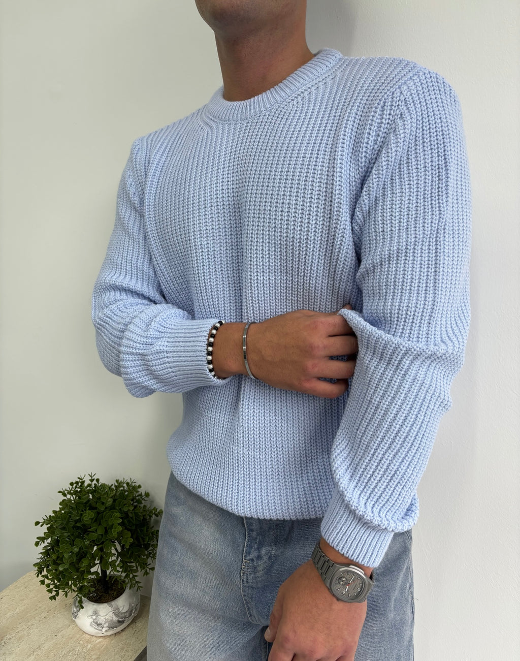 Bisiklet Yaka Kalın Örgü Triko Kazak