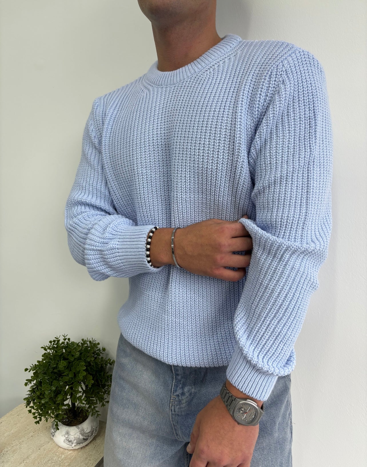 Bisiklet Yaka Kalın Örgü Triko Kazak