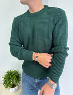 Bisiklet Yaka Kalın Örgü Triko Kazak