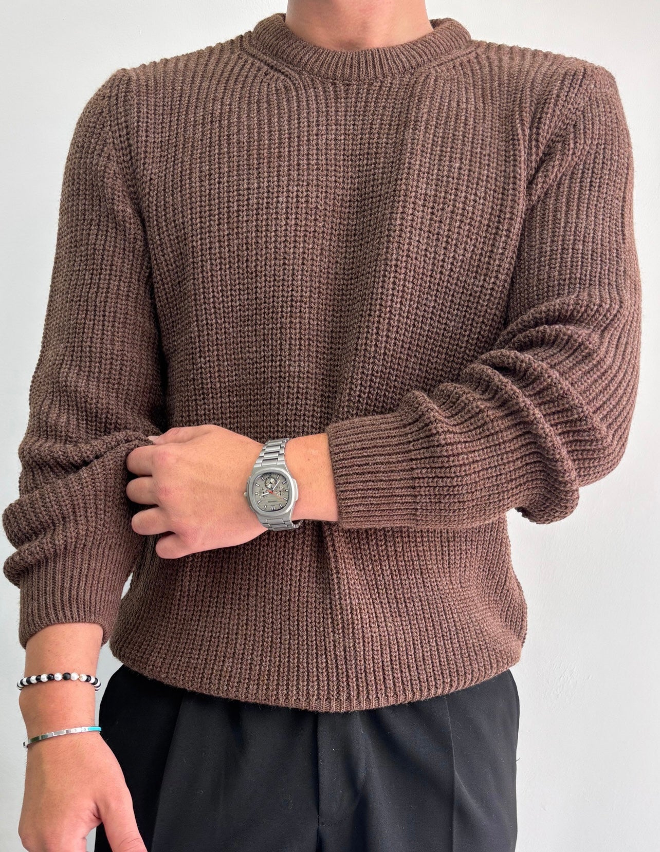 Bisiklet Yaka Kalın Örgü Triko Kazak