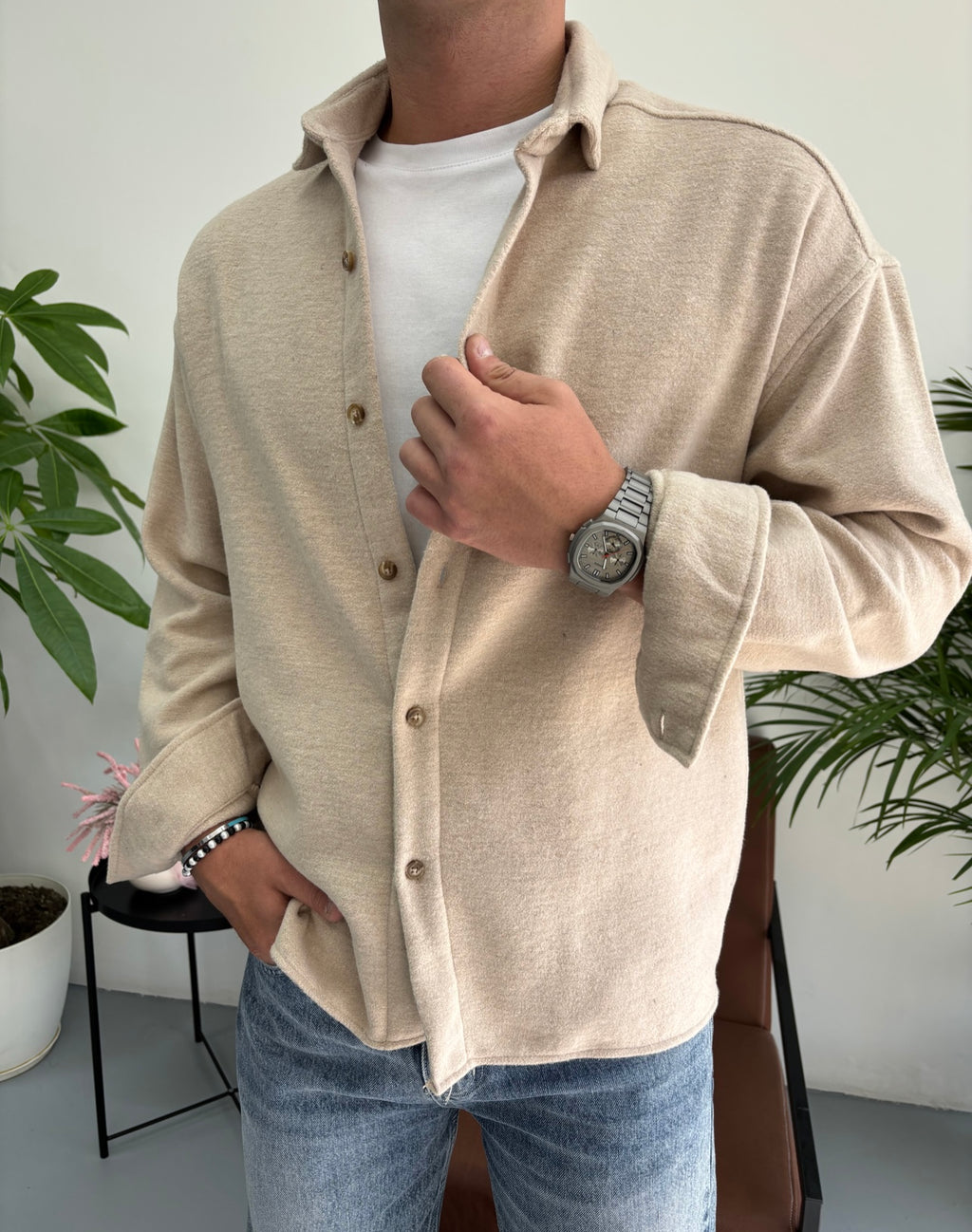 Kaşe Oversize Gömlek