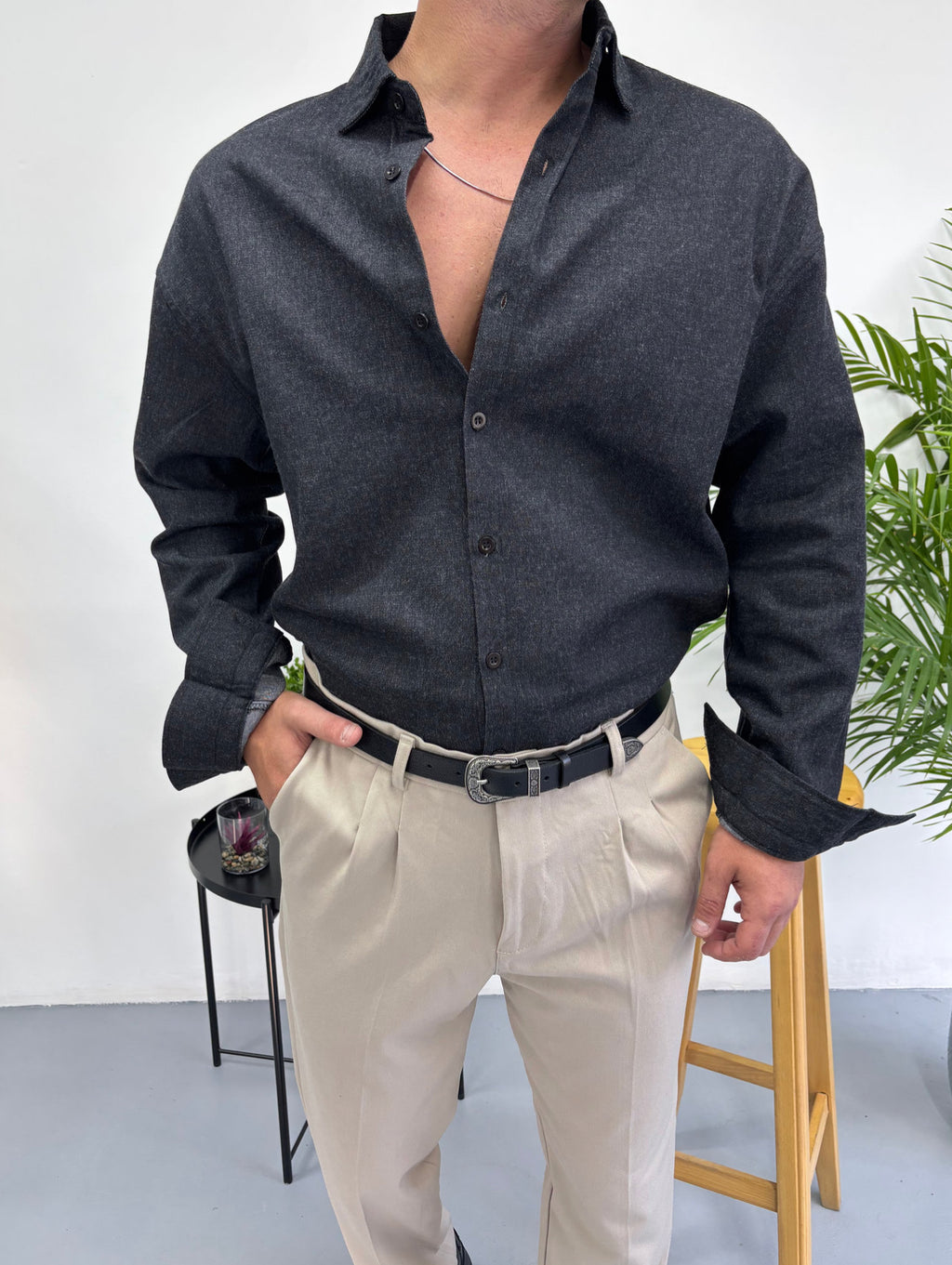 Yıkamalı Mevsimlik Kot Gömlek