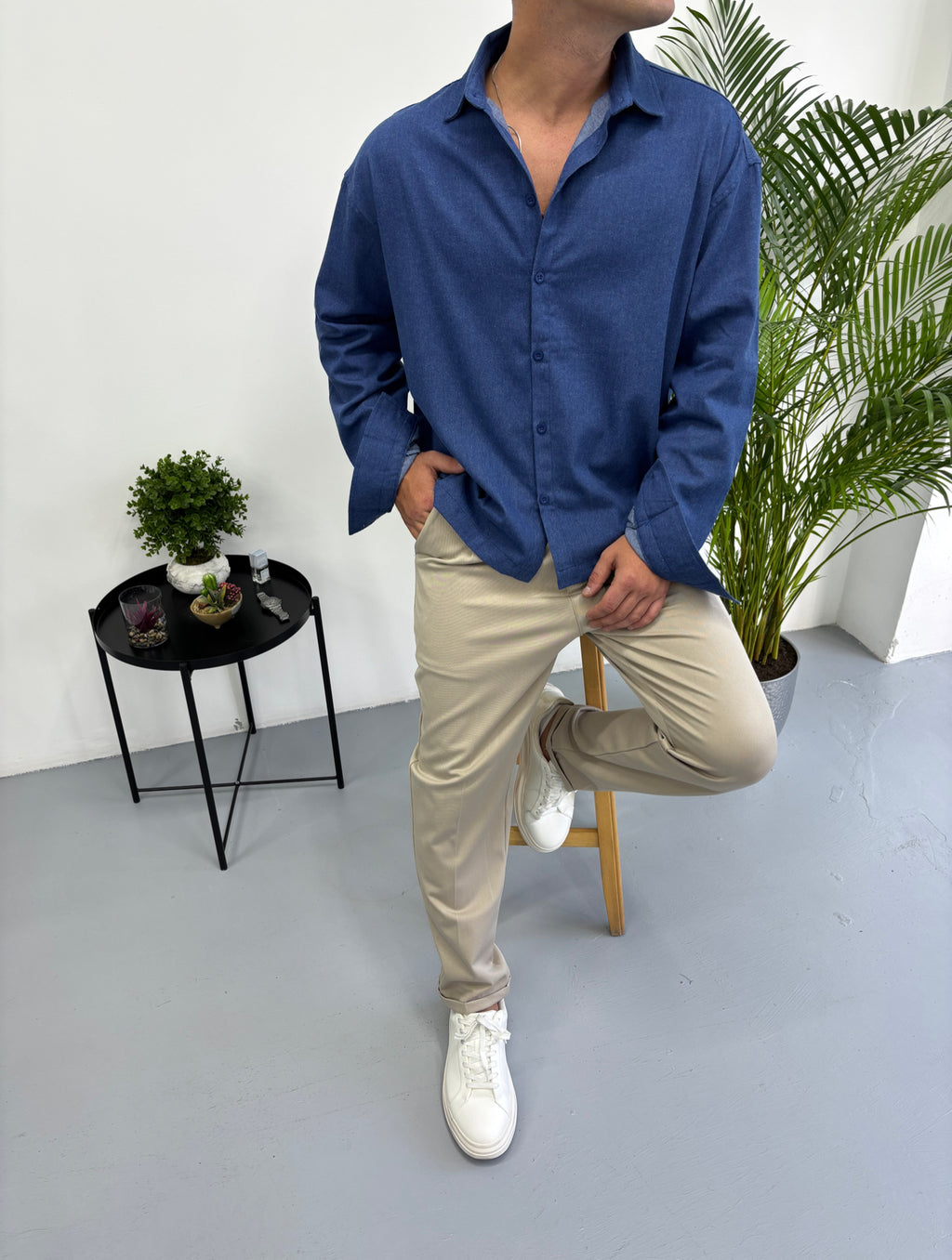 Yıkamalı Mevsimlik Kot Gömlek