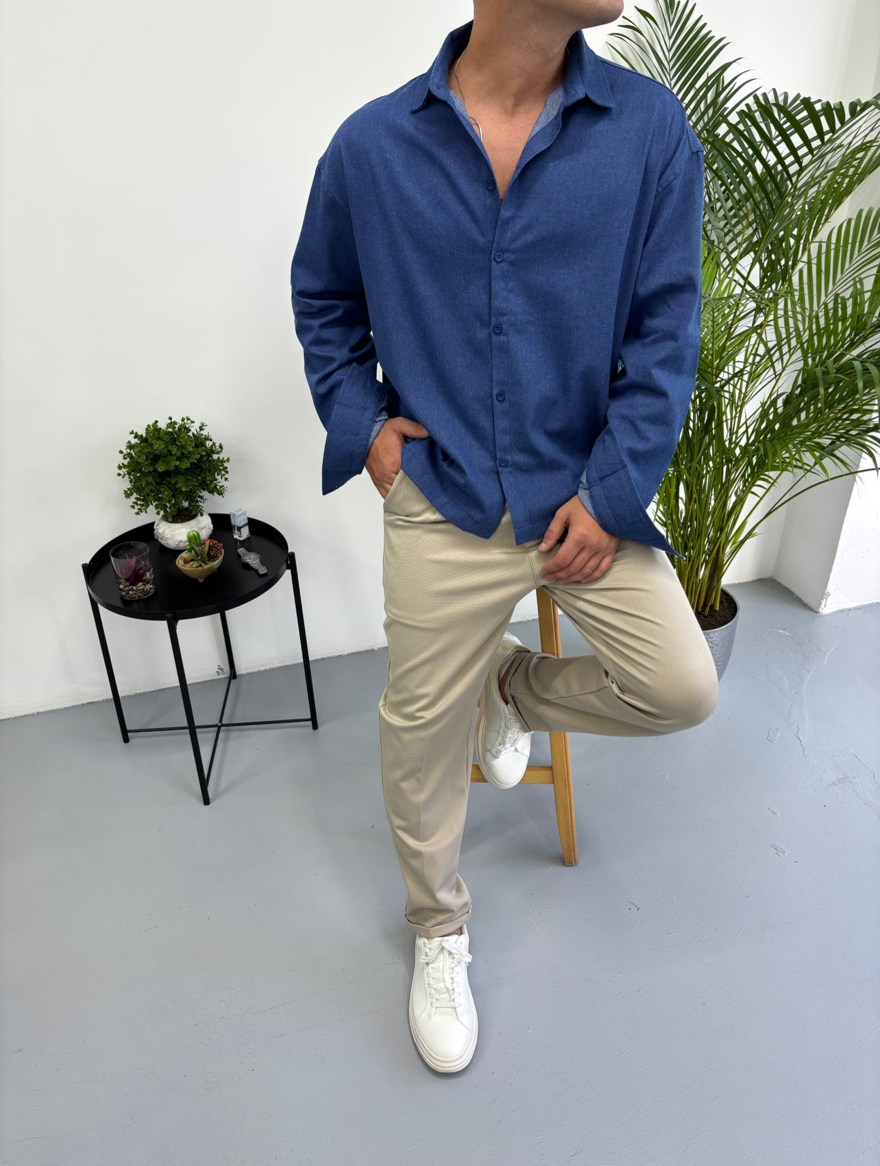 Yıkamalı Mevsimlik Kot Gömlek