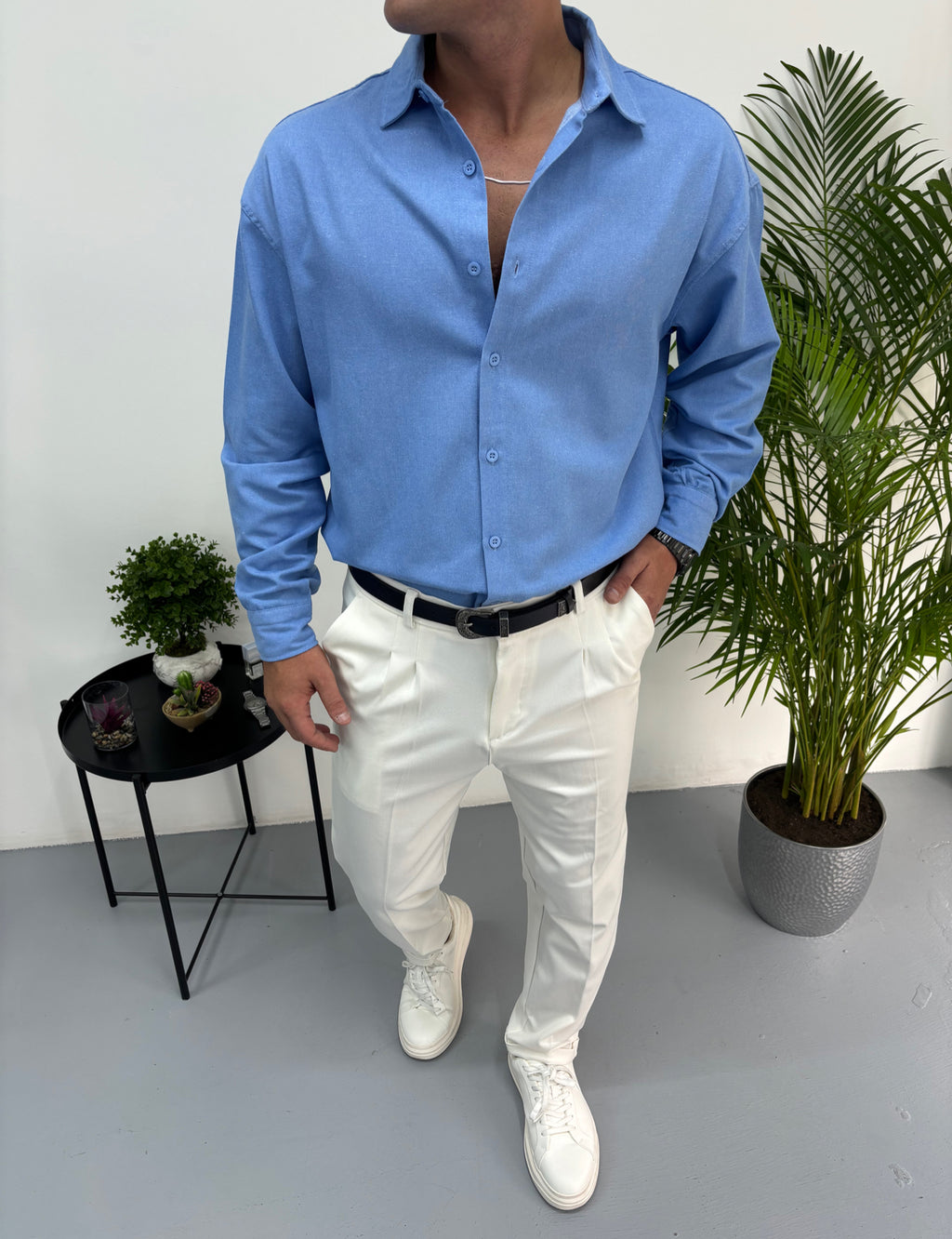 Yıkamalı Mevsimlik Kot Gömlek